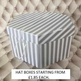Silver and white Hatboxes
